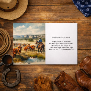 Tarjeta Saludo de Cumpleaños Vaquero