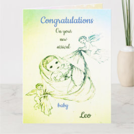 Tarjeta Saludo de diseño de recién nacido Boy Cherub