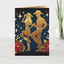 Tarjeta Saludo de feriado de Navidades de bailarines de ca