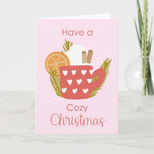 Tarjeta Saludo de feriado de Navidades de chocolate calien