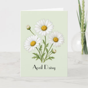 Tarjeta Saludo de flores de margarita de abril