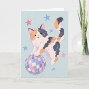 Tarjeta Saludo de gato de discoteca
