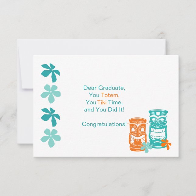 Tarjeta Saludo de graduación de Tiki Totem (Anverso)