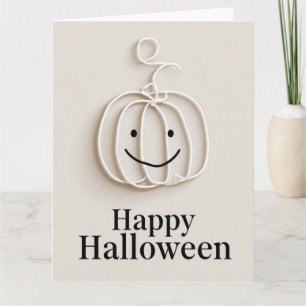Tarjeta Saludo de Halloween de calabaza de alambre minimal
