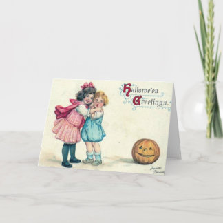 Tarjeta Saludo de Halloween del vintage