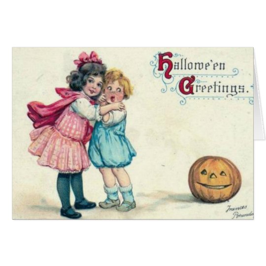 Tarjeta Saludo de Halloween del vintage
