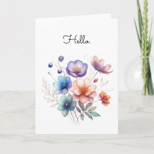 Tarjeta Saludo de Ilustracion Floral Bouquet Watercolor