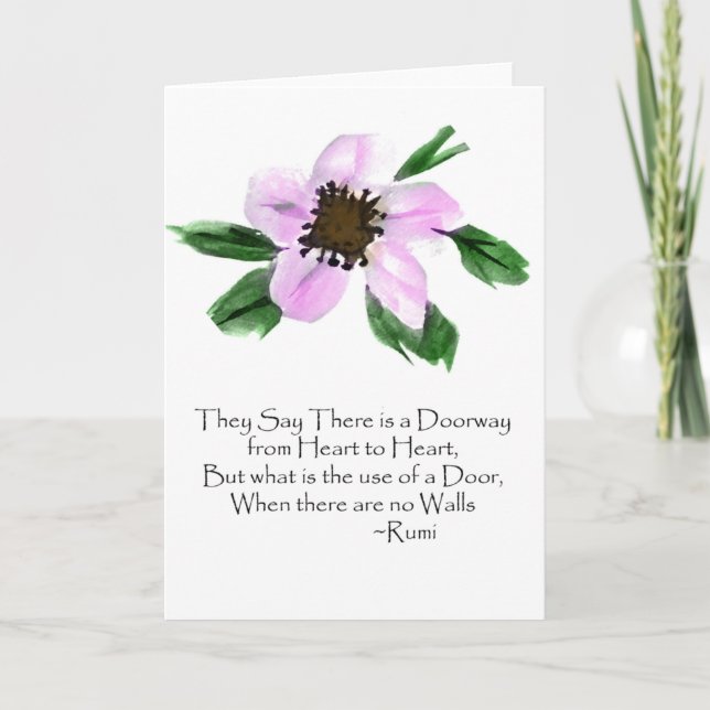 Tarjeta Saludo de la acuarela de Rumi de la entrada (Anverso)
