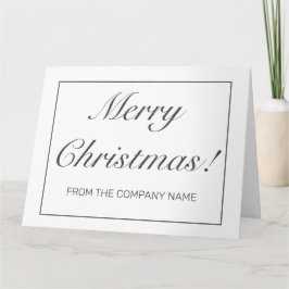Tarjeta Saludo de la compañía de Navidades blancos Minimal