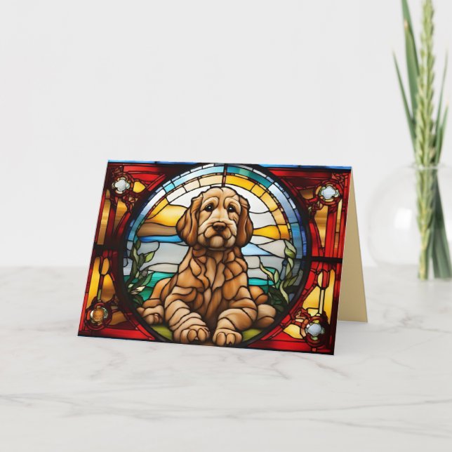 Tarjeta Saludo de Labradoodle Lindo (Anverso)