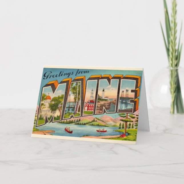 Tarjeta Saludo de Maine (Anverso)