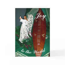 Saludo de Navidad con ángel y dulcémele de montaña