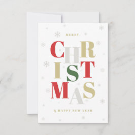 Tarjeta Saludo de Navidad con estilo glamoroso