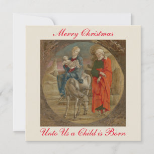 Tarjeta Saludo de Navidad cristiano Vuelo a Egipto