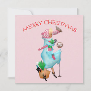 Tarjeta Saludo de Navidad para mujer vintage de 1950
