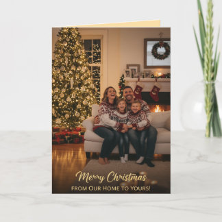Tarjeta Saludo de Navidad para una familia acogedora