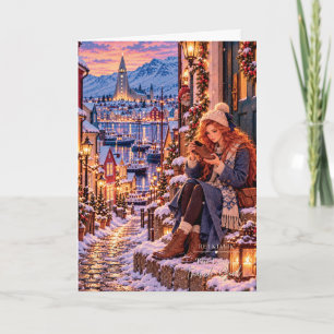 Tarjeta Saludo de Navidad personalizado Reykjavik Islandia