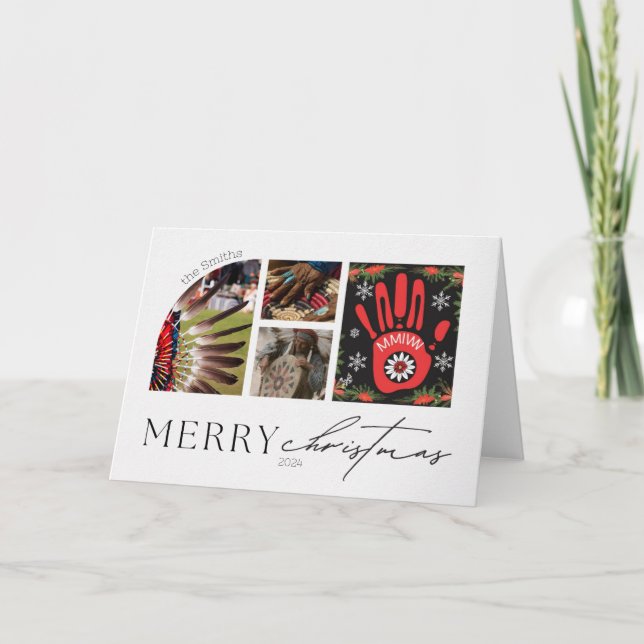 Tarjeta Saludo de Navidades nativos de Personalizados de M (Anverso)