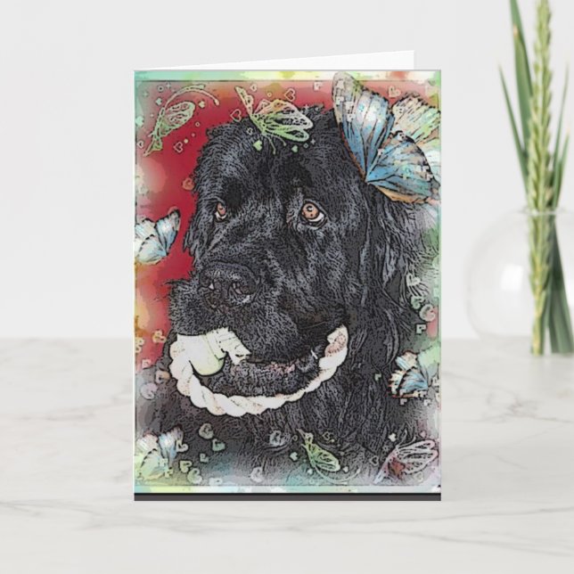 Tarjeta Saludo de Newfoundland Dog Blank (Anverso)