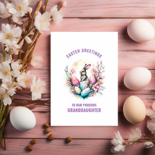 Tarjeta Saludo de Pascua Abuela Bunny + Huevos
