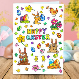 Tarjeta Saludo de Pascua feliz lindo 
