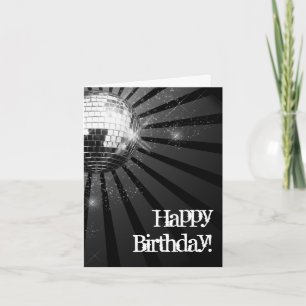 Tarjeta Saludo de plata del feliz cumpleaños de la bola de