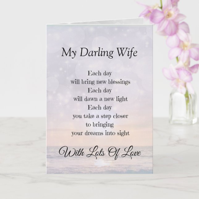 Tarjeta Saludo de poema de aliento para mi querida esposa (Orquídea)