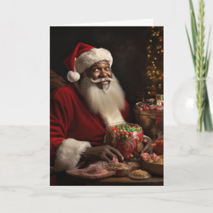 Tarjeta Saludo de Santa afroamericano