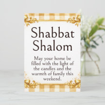 Saludo de Shabat Shalom, Gingham Marrón Blanco Dor