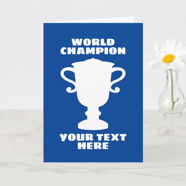Tarjeta Saludo de silueta de trofeo campeón mundial person (Planta pequeña)
