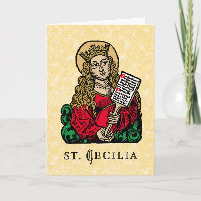 Tarjeta Saludo de St. Cecilia con Hymn Board (Nuremberg) (Anverso)