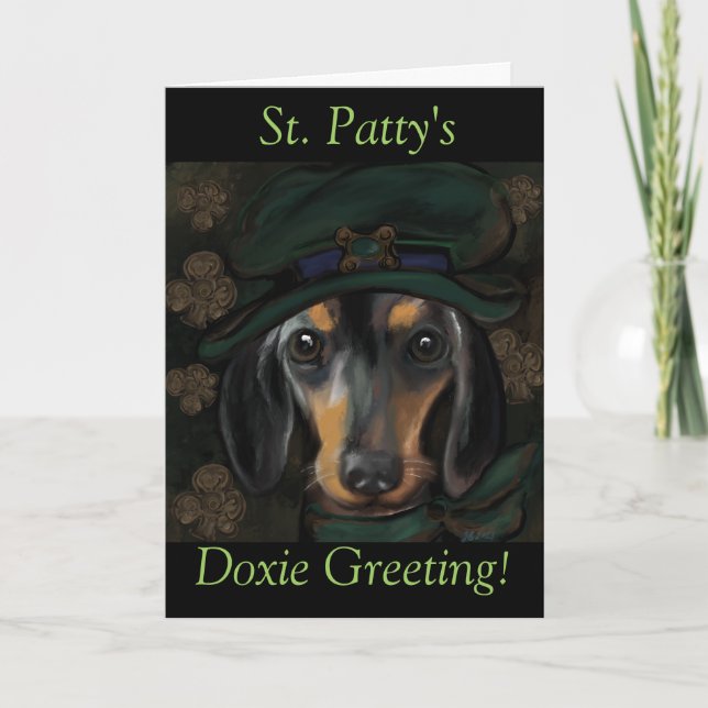 Tarjeta Saludo de St. Patty Doxie (Anverso)