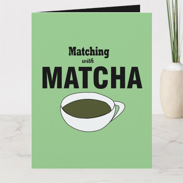 Tarjeta Saludo de té verde de Matcha (Anverso)