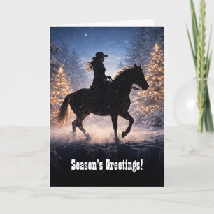 Tarjeta Saludo de Temporada de Navideño Vaquera Country We