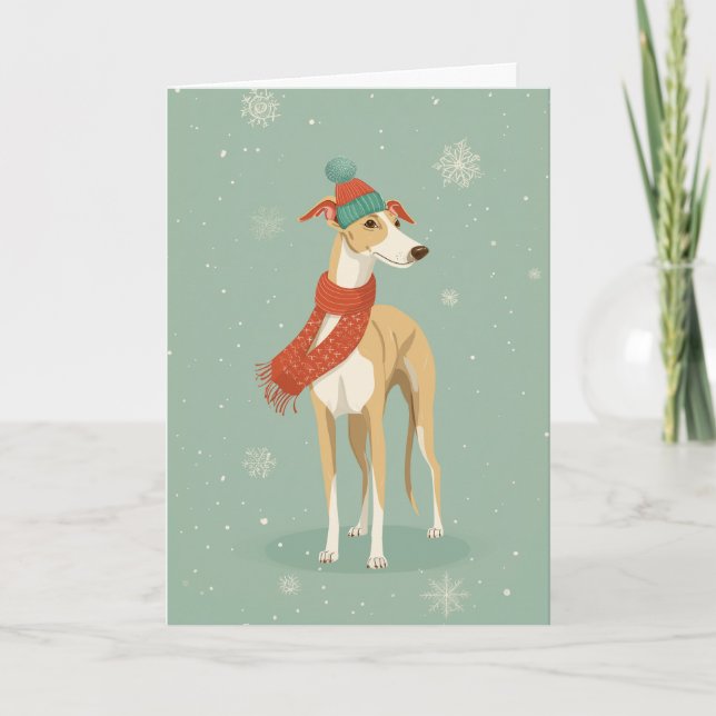Tarjeta Saludo de vacaciones para galgo (Anverso)