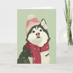 Tarjeta Saludo de vacaciones para Malamute