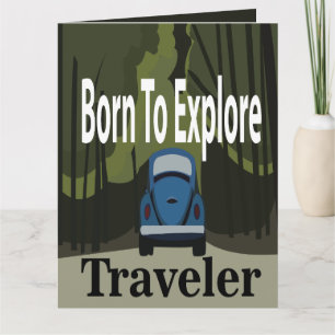 Tarjeta Saludo de viaje de road trip Nacido para explorar