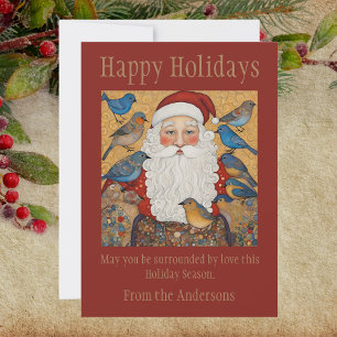 Tarjeta Saludo de Vintage Happy Holidays