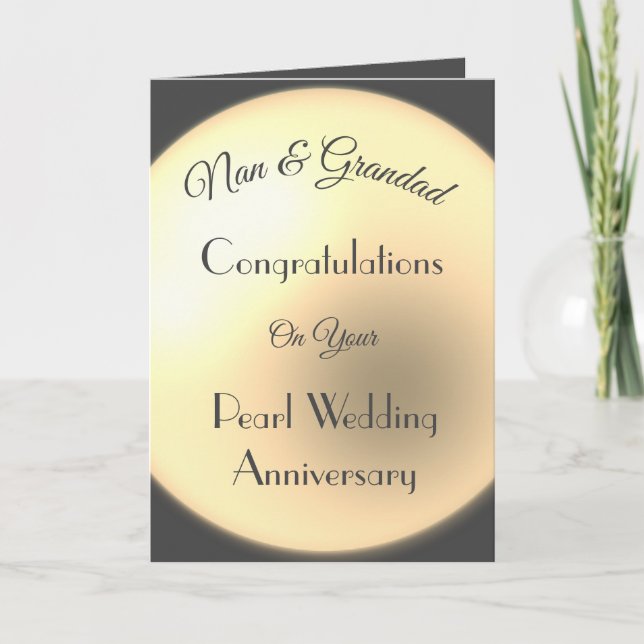 Tarjeta Saludo del Aniversario de Nan & Grandad Pearl (Anverso)