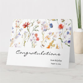 Tarjeta Saludo del boda de flores silvestres