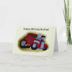 Tarjeta Saludo del coche de Brother del feliz cumpleaños