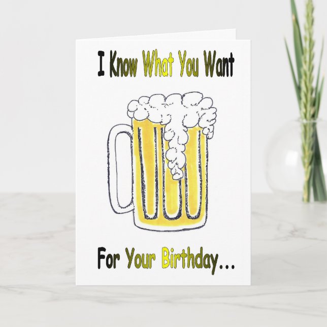 Tarjeta Saludo del cumpleaños de la cerveza con las (Anverso)