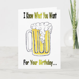 Tarjeta Saludo del cumpleaños de la cerveza con las