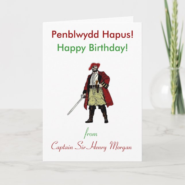 Tarjeta Saludo del cumpleaños del pirata Galés (Anverso)