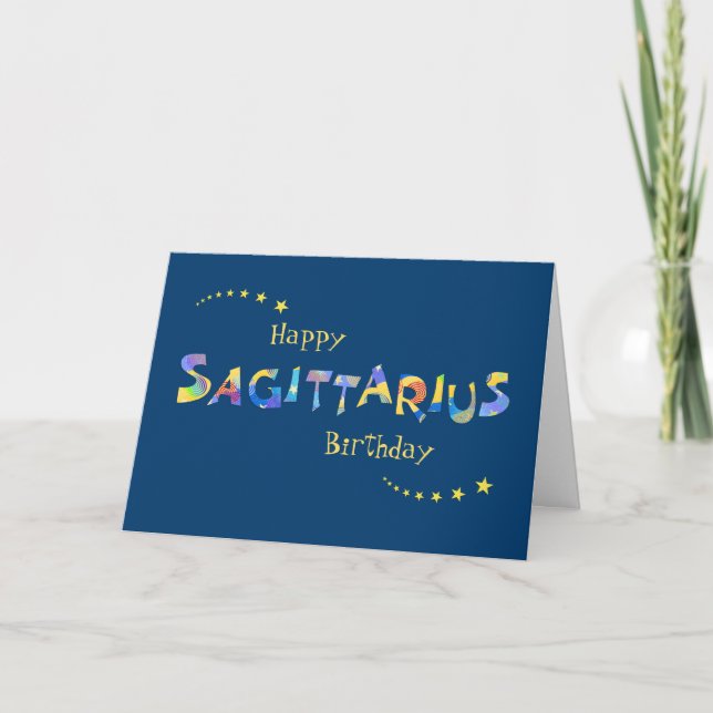 Tarjeta Saludo del cumpleaños del Rótulo del zodiaco del (Anverso)
