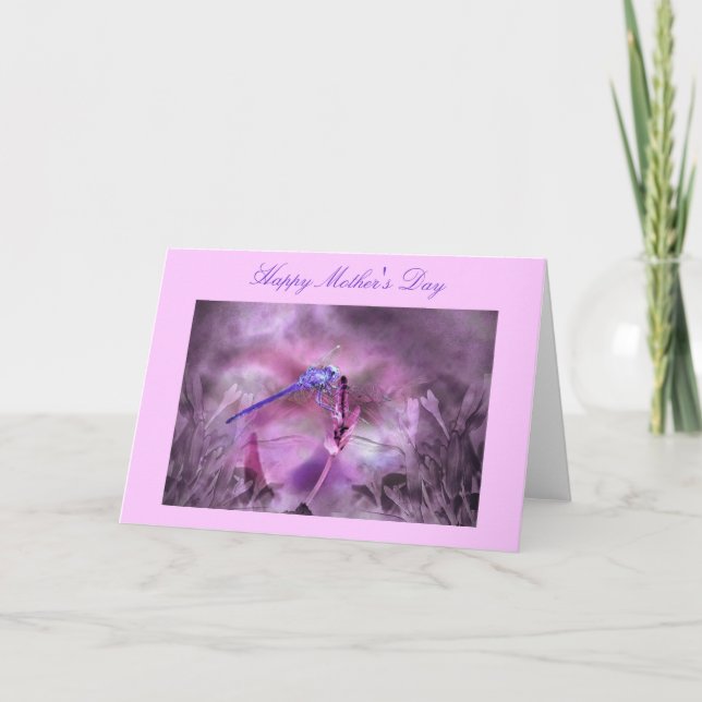 Tarjeta Saludo del Día de la Madre con la libélula (Anverso)
