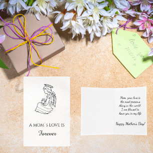 Tarjeta Saludo del Día de la Madre Dibujado a Mano Minimal