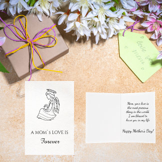 Tarjeta Saludo del Día de la Madre Dibujado a Mano Minimal