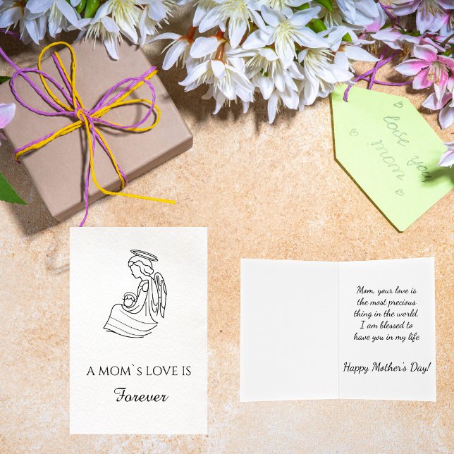 Tarjeta Saludo del Día de la Madre Dibujado a Mano Minimal (Subido por el creador)
