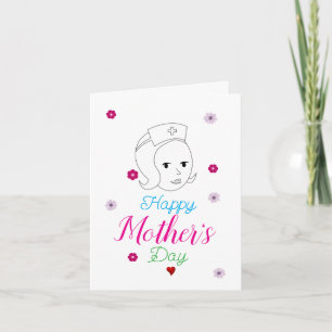 Tarjeta Saludo del Día de la Madre para enfermera 